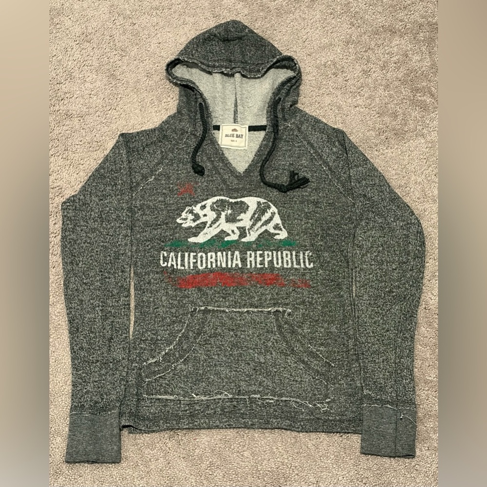 Blue Bay Women’s California Republic Pullover Hoodie With Kangaroo Pouch Size S